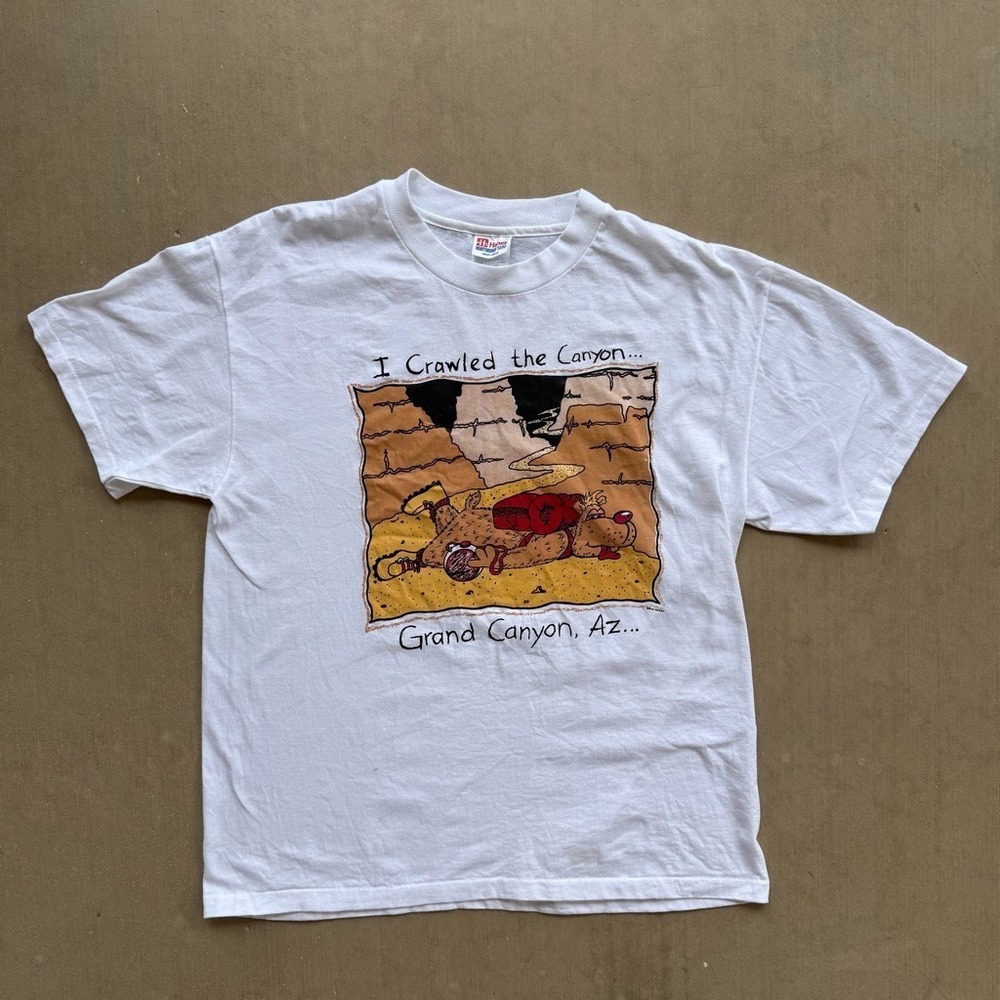 Vintage 90s Grand Canyon AZ Tourist T Shirt Hanes USA Funny Graphic Adult Large